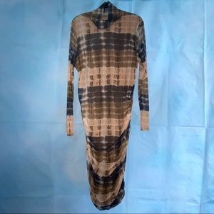 Tie-dye Turttleneck Longsleeve Dress